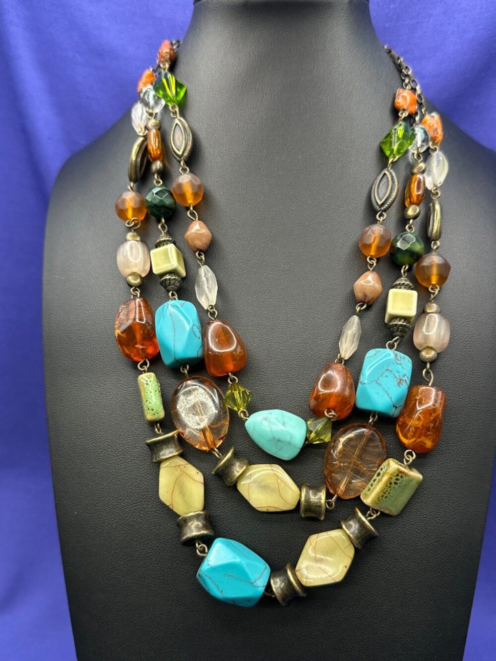 Coldwater Creek Colorful Multi-Strand Necklace